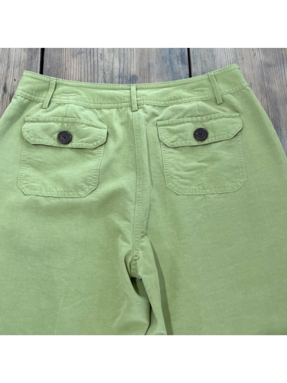 Emma James Cropped Pants Womens 10S Lime Green Flap Pockets - Picture 3 of 8